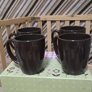 vintage corelle coordinates stoneware mugs 4 brown